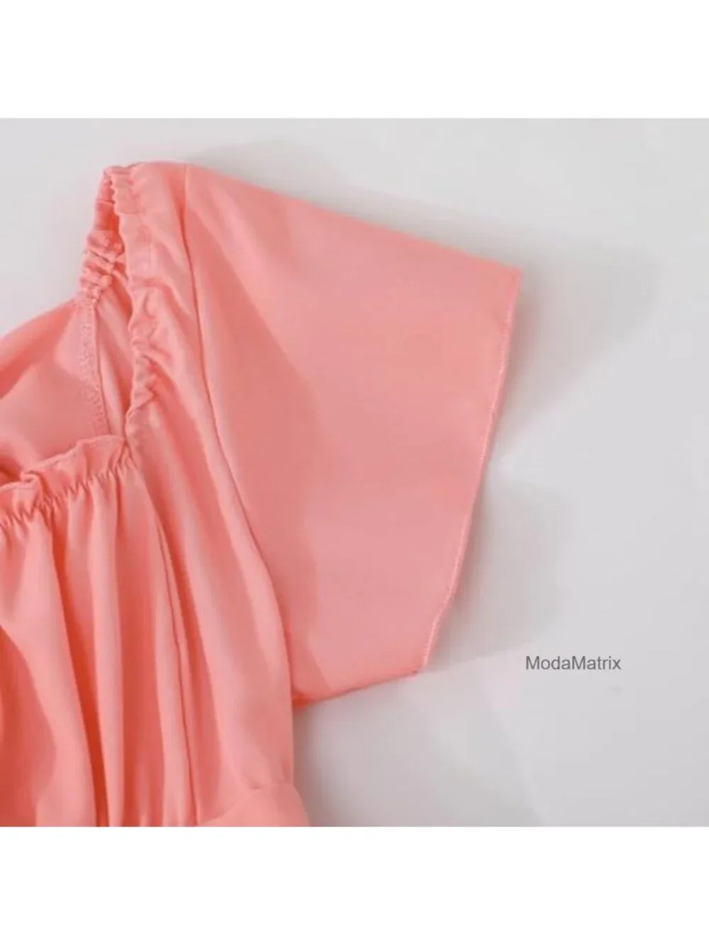 Girls Off Shoulder Square Neck Flutter Sleeve Tie-Back A-Line Summer Casual